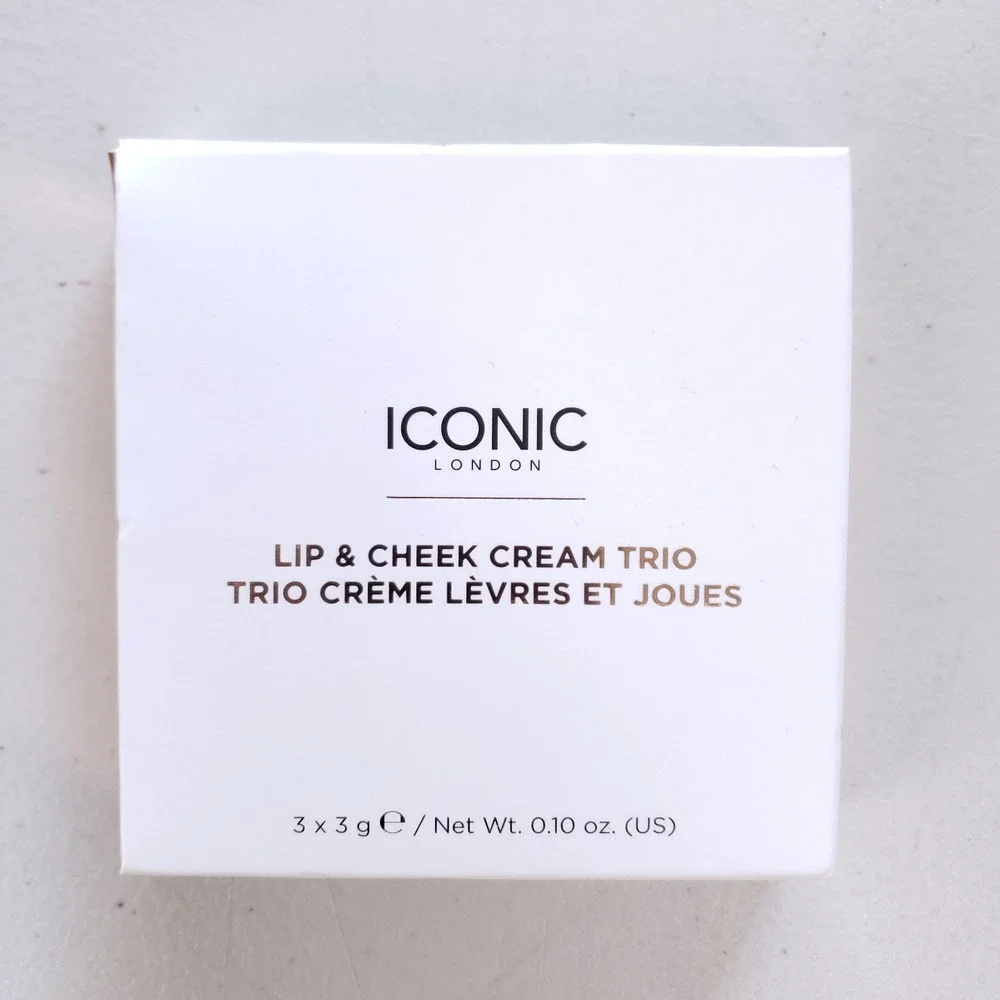 Iconic London‎ Lip & Cheek Cream Trio Palette Multi-Use Blush Tint Natural Glow